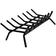INNO STAGE Wrought Iron Fireplace Log Grate, 21 Inch Heavy Duty Steel Andirons, Solid Cast Firewood Burning Rack Holder for Indoor Chimney Hearth Wood Stove or Outdoor Camping Fire