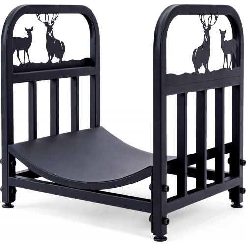  INNO STAGE Wrought Iron Log Rack, Firewood Storage Holder, Heavy Duty Fireside Log Bin for Fireplace Stove Accessories