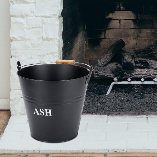  INNO STAGE 3.5 Gallon Ash Bucket with Lid and Handle, Galvanized Iron Ash Pail for Fireplace, Fire Pits and Wood Burning Stoves