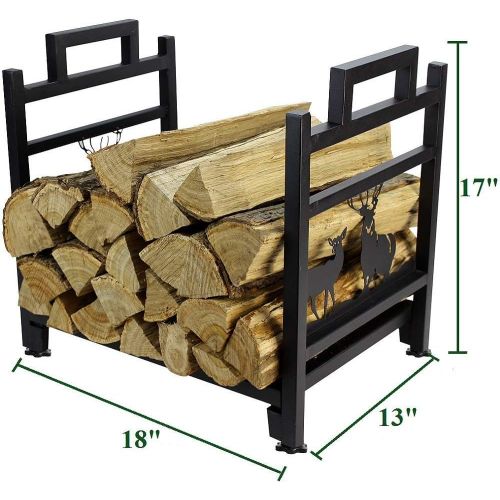  INNO STAGE Firewood Log Rack, Iron Wood Lumber Storage Holder for Fireplace, Heavy Duty Log Storage Bin for Firepit Stove Accessories Indoor Perfect Construction No Any Screw t