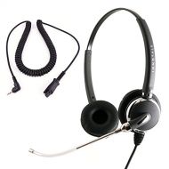 INNO TALK Binaural 2.5 mm Plug Phone Headset - Changeable Voice Tube Microphone Headset + 2.5 mm Plug Headset Adapter
