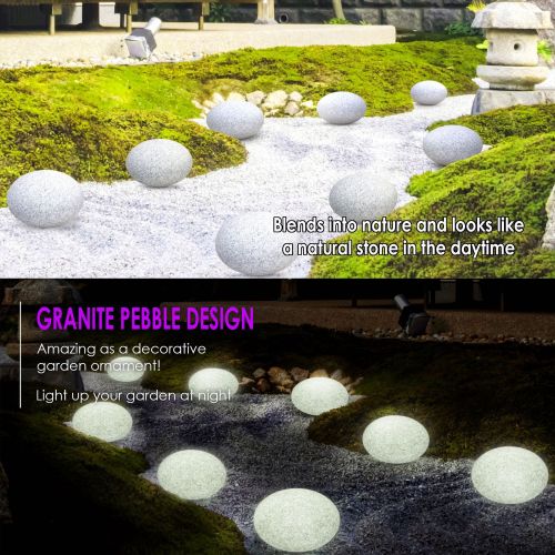  INNOKA 11 LED Bubble Luminous Ball Light, Pebble Granite Finish, Waterproof Cordless & Rechargeable Dimmable Lamp Remote Control [16 RGB Color Changing] [4 Lighting Effects] for Po