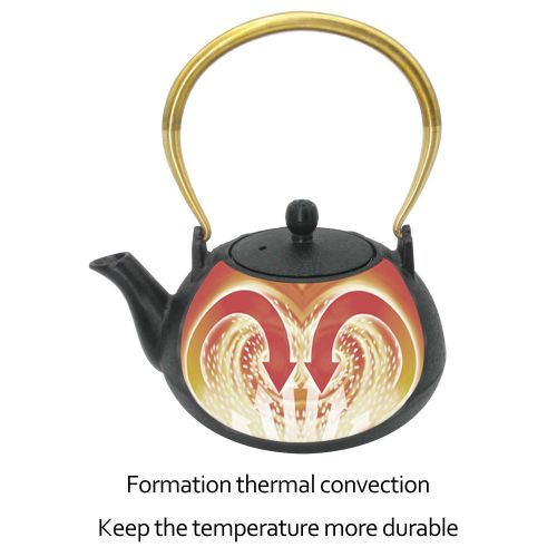  INNOLIFE InnoLife Cast Retro Classic Iron Teapot Kettle Copper handle With Stainless Steel Infuser 1.2L/40oz（Magpie）