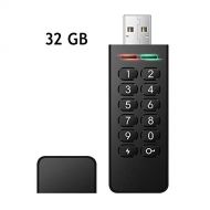 Encrypted USB Drive, INNOPLUS Secure Flash Drive 256-bit 32 GB, U Disk USB 2.0, Hardware Password Memory Stick for Personal Protection, Aluminum Shell with FIPS Validated, Military