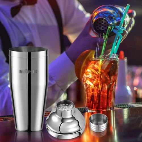  [아마존베스트]INNOPLUS Cocktail Shaker, Martini Shaker Food Grade Stainless Steel, 25 Ounce(750ml) Drink Shaker, Professional Bar tools with Cocktail Strainer, Bartender Kit Gifts