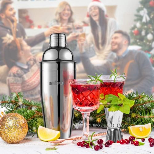  [아마존베스트]INNOPLUS Cocktail Shaker, Martini Shaker Food Grade Stainless Steel, 25 Ounce(750ml) Drink Shaker, Professional Bar tools with Cocktail Strainer, Bartender Kit Gifts