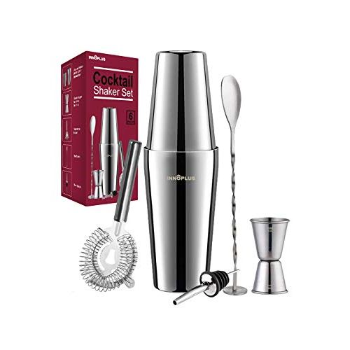  [아마존베스트]INNOPLUS Cocktail Shaker, Martini Shaker, Drink Shaker, Cocktail Shaker Set 12 Piece, Boston Shaker Bar Set, Cocktail Strainer, Bar tools, Bartender Kit Gifts, Stainless Steel Double Measur