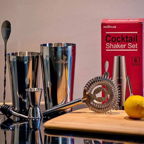  [아마존베스트]INNOPLUS Cocktail Shaker, Martini Shaker, Drink Shaker, Cocktail Shaker Set 12 Piece, Boston Shaker Bar Set, Cocktail Strainer, Bar tools, Bartender Kit Gifts, Stainless Steel Double Measur