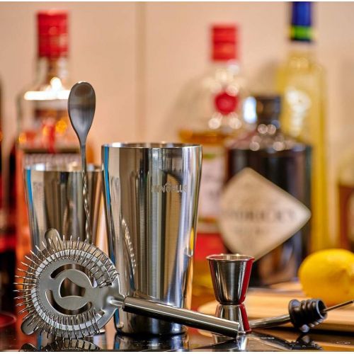  [아마존베스트]INNOPLUS Cocktail Shaker, Martini Shaker, Drink Shaker, Cocktail Shaker Set 12 Piece, Boston Shaker Bar Set, Cocktail Strainer, Bar tools, Bartender Kit Gifts, Stainless Steel Double Measur