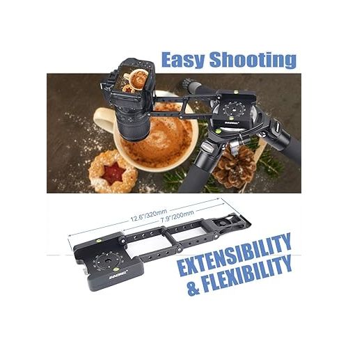  Z-Flex Tilt Tripod Head-INNOREL MH5 CNC Aluminum Alloy All Metal Flexible Folding Z Pan 360° Horizontal Rotation with 1/4