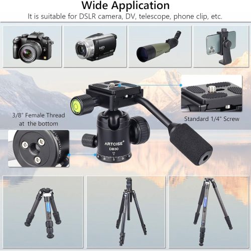  [아마존베스트]Ball Head with Handle All Metal CNC Panoramic Tripod Ball Head Camera Mount INNOREL Ball Head with Two Quick Release Plates for Tripod, DSLR, Camcorder, Telescope，Max Load 22lbs/10