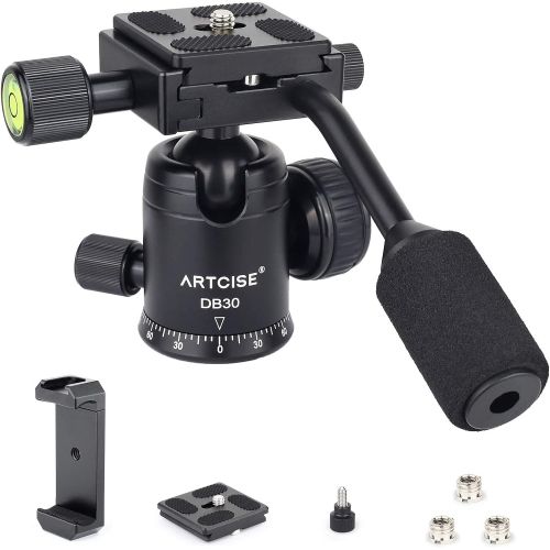  [아마존베스트]Ball Head with Handle All Metal CNC Panoramic Tripod Ball Head Camera Mount INNOREL Ball Head with Two Quick Release Plates for Tripod, DSLR, Camcorder, Telescope，Max Load 22lbs/10