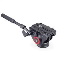 INNOREL H80 Video Fluid Head Hydraulic Damping for DSLR Tripod Monopod Bird Watching 2 Sections Handle Panoramic Head 360