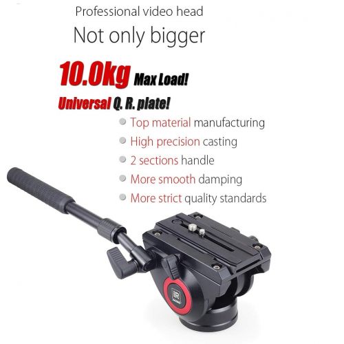  INNOREL H80 Video Fluid Head Hydraulic Damping for DSLR Tripod Monopod Bird Watching 2 Sections Handle Panoramic Head 360