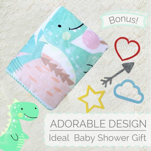  INNObeta Dinosaur Baby Monthly Milestone Blanket | Flannel Fleece Plush Newborn Infant Photo Blanket | for...