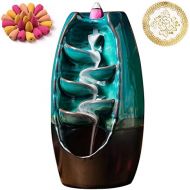 INONE Backflow Incense Burner Waterfall Ceramic Incense Holder for Aromatherapy Ornament Home Decor