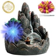 INONE Landscape Treasures Waterfall Incense Burner Backflow Incense Holder Aromatherapy Ornament Home Decor