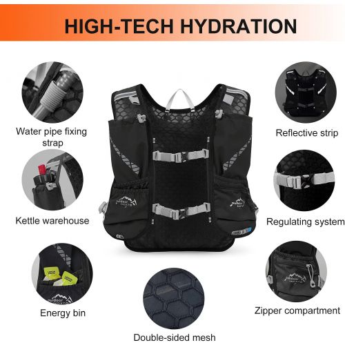  INOXTO Hydration Vest Backpack,Lightweight Water Running Vest Pack with 1.5L Water Bladder Bag Daypack for Hiking Trail Running Cycling Race Marathon for Women Men Kids
