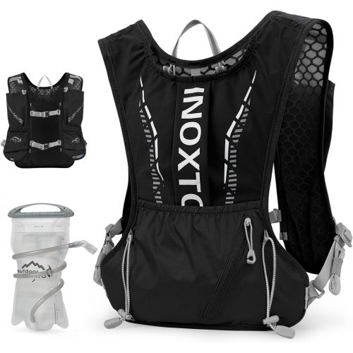  INOXTO Hydration Vest Backpack,Lightweight Water Running Vest Pack with 1.5L Water Bladder Bag Daypack for Hiking Trail Running Cycling Race Marathon for Women Men Kids