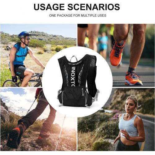  INOXTO Hydration Vest Backpack,Lightweight Water Running Vest Pack with 1.5L Water Bladder Bag Daypack for Hiking Trail Running Cycling Race Marathon for Women Men Kids