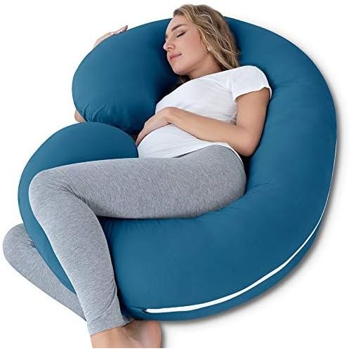  [아마존베스트]INSEN Pregnancy Body Pillow with Jersey Cover,C Shaped Full Body Pillow for Pregnant Women