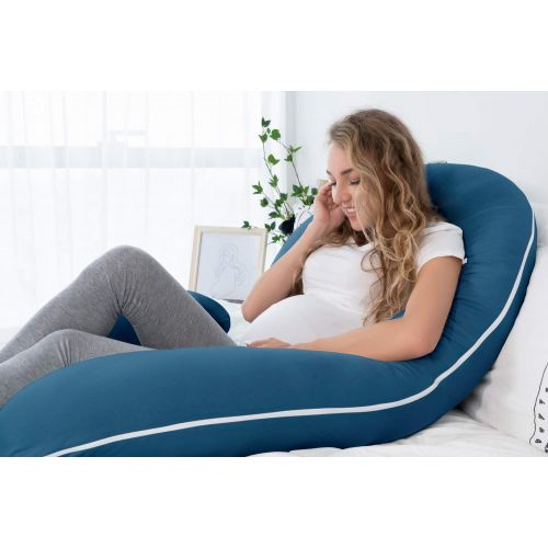  [아마존베스트]INSEN Pregnancy Body Pillow with Jersey Cover,C Shaped Full Body Pillow for Pregnant Women