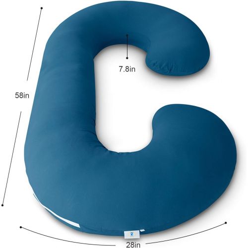  [아마존베스트]INSEN Pregnancy Body Pillow with Jersey Cover,C Shaped Full Body Pillow for Pregnant Women