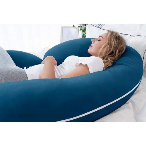  [아마존베스트]INSEN Pregnancy Body Pillow with Jersey Cover,C Shaped Full Body Pillow for Pregnant Women