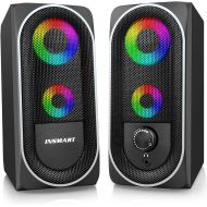 [아마존베스트]INSMART Computer Speakers, 2.0 Stereo Volume Control with RGB Light USB Powered Gaming Speakers for PC/Laptops/Desktops/Phone/Ipad/Game Machine (5Wx2)