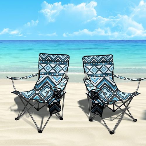  INSTANTARTS Zebra Print Beach Chairs Black White Stripes Portable Foldable Camping Chair Durable Comfortable Outdoor Chairs