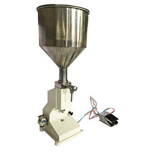  INTBUYING Manual Liquid Filling Machine Stainless Steel 5-50ml Pneumatic Paste & Liquid Filling Machine Bottle Filler Adjustable Bottle Filling Machine