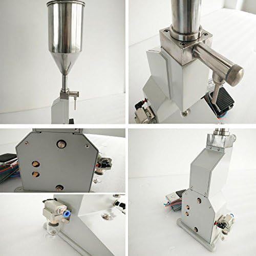  INTBUYING Manual Liquid Filling Machine Stainless Steel 5-50ml Pneumatic Paste & Liquid Filling Machine Bottle Filler Adjustable Bottle Filling Machine