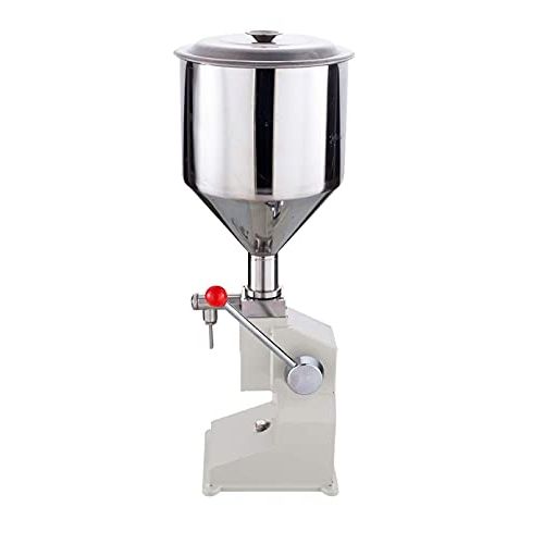  INTBUYING A03 Manual Liquid Filling Machine Manual Paste Liquid Filling Machine Bottle Filler Stainless Steel for Cream Paste Shampoo Cosmetic 5-50ml