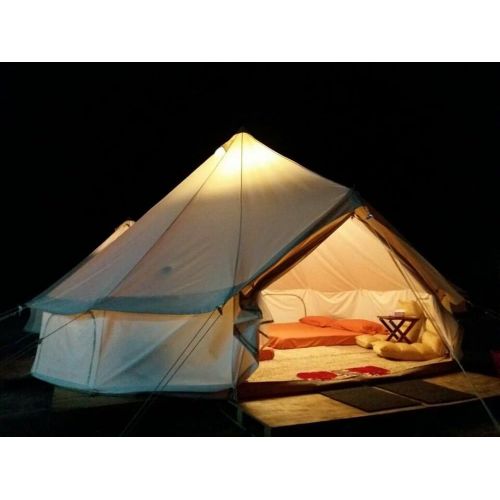  INTBUYING 4 Season Outdoor Waterproof Oxford Canvas Yurt Bell Tent with Mosquito Screen Door and Windows for Hunting Family Camping Wall Tent 16.4ft(5m)