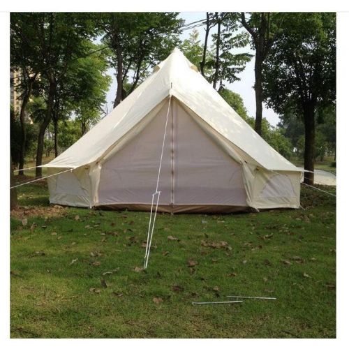  INTBUYING 4 Season Outdoor Waterproof Oxford Canvas Yurt Bell Tent with Mosquito Screen Door and Windows for Hunting Family Camping Wall Tent 16.4ft(5m)