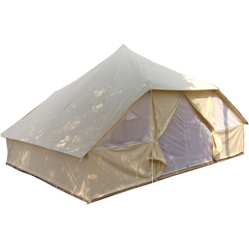  INTBUYING 4 Season Double Door Waterproof Oxford Canvas Tent 13x16.4ft Outdoor Yurt Bell Tent with Mosquito Screen Door and Windows for Hunting Family Camping Wall Tent