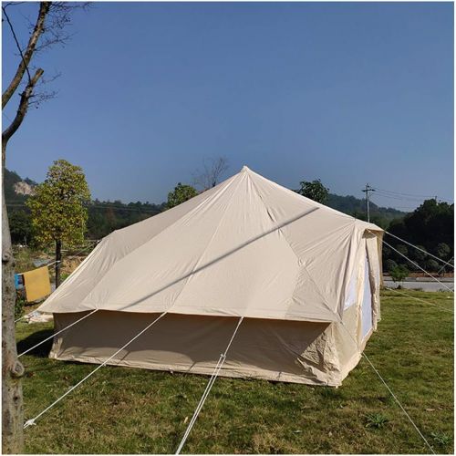  INTBUYING 4 Season Double Door Waterproof Oxford Canvas Tent 13x16.4ft Outdoor Yurt Bell Tent with Mosquito Screen Door and Windows for Hunting Family Camping Wall Tent