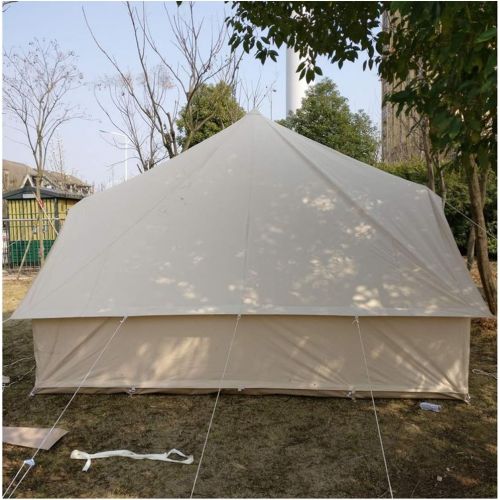  INTBUYING 4 Season Double Door Waterproof Oxford Canvas Tent 13x16.4ft Outdoor Yurt Bell Tent with Mosquito Screen Door and Windows for Hunting Family Camping Wall Tent