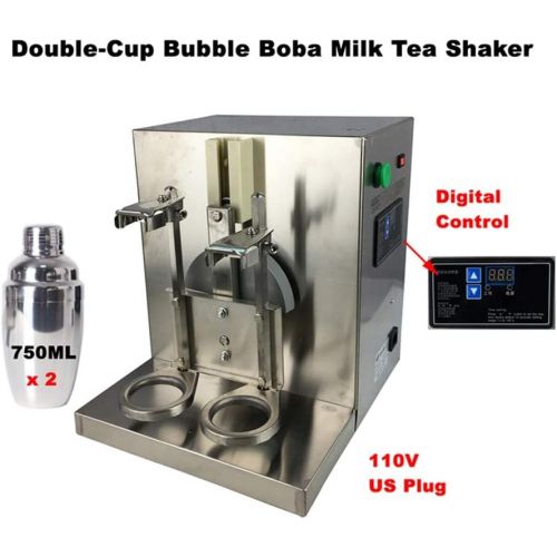  [아마존베스트]Intbuying Bubble Boba Milk Tea Shaker Machine Stainless Steel Double-Cup Auto for Restaurant 110V#134499
