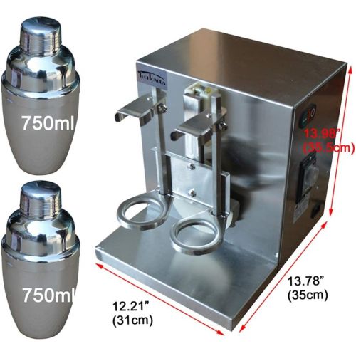  [아마존베스트]Intbuying Bubble Boba Milk Tea Shaker Machine Stainless Steel Double-Cup Auto for Restaurant 110V#134499