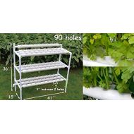 INTBUYING Hydroponic Grow Kit Hydroponic Growing System for Leafy Vegetables 10 Pipes 3 Layers 90 Plant Sites
