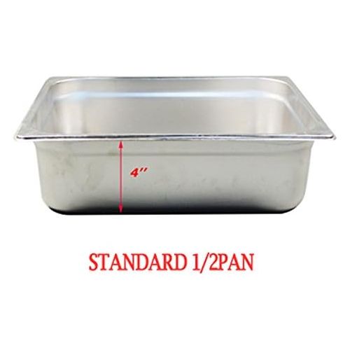  INTBUYING LP GAS Food Soup Warmer Stove Bain Marie Commercial Canteen Buffet Steam Heater Stainless Steel 12x8.7x4Pan-3 Pan