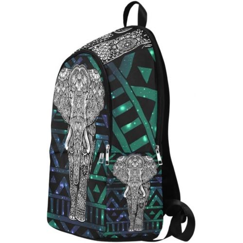  InterestPrint Galaxy Aztec Elephant Casual Backpack College School Bag Travel Daypack