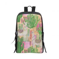 INTERESTPRINT InterestPrint Watercolor Llama with Cactus Mexican Hippie Design Unisex School Bag Outdoor Casual Shoulders Backpack Travel Daypacks for Women Men Kids