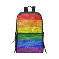 INTERESTPRINT InterestPrint Funny Vintage Rainbow Wood Unisex School Bag Outdoor Casual Shoulders Backpack Travel Daypacks for Women Men Kids