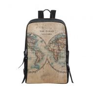 INTERESTPRINT InterestPrint Unisex School Bag Casual Backpack Vintage Map of the World 15 Inch Laptop Bag Travel Daypack for Women Men Boys Girls