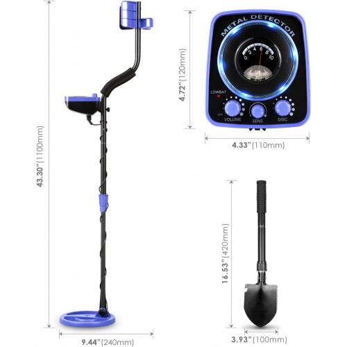  [아마존 핫딜]  [아마존핫딜]INTEY Metal Detector Waterproof for Adults Kids Adjustable(35-45) High Accuracy with LED Flash Light &Two Mode(Multi-Function Folding Shovel)