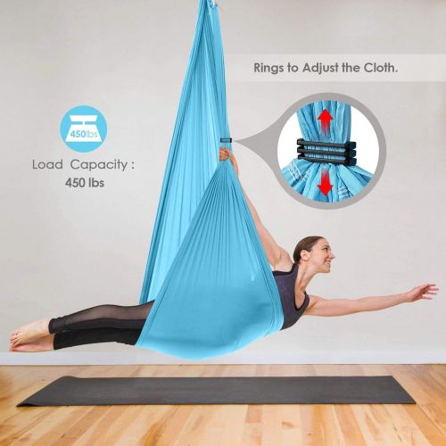  [아마존 핫딜] INTEY Aerial Yoga Flying Yoga Swing Yoga Hammock Trapeze Sling Inversion Tool for Gym Home Fitness (with Ceiling Anchors)