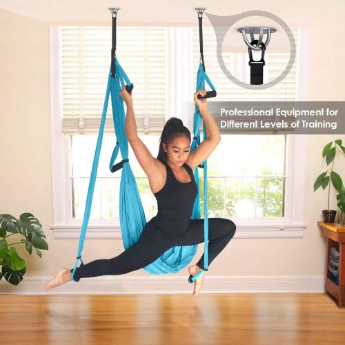  [아마존 핫딜] INTEY Aerial Yoga Flying Yoga Swing Yoga Hammock Trapeze Sling Inversion Tool for Gym Home Fitness (with Ceiling Anchors)