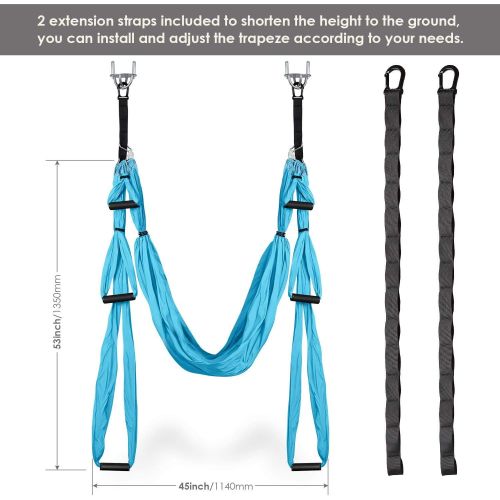  [아마존 핫딜] INTEY Aerial Yoga Flying Yoga Swing Yoga Hammock Trapeze Sling Inversion Tool for Gym Home Fitness (with Ceiling Anchors)